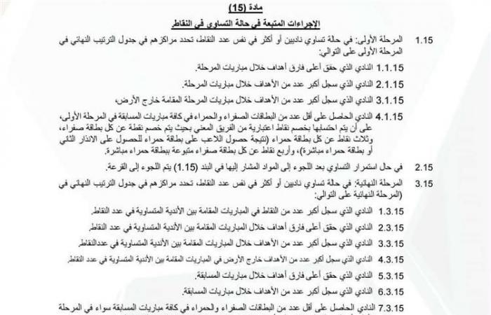 بالبلدي : الكشف
      عن
      لائحة
      الدوري
      المصري
      الممتاز
      20262027