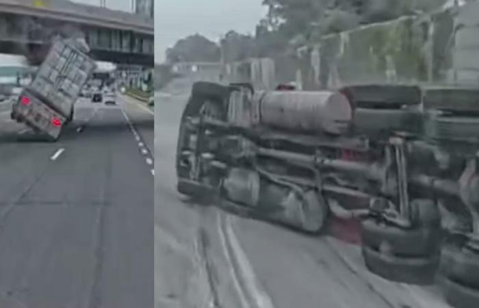 بالبلدي: لحظة اصطدام عنيفة.. شاحنة تصطدم بجسر علوي في ولاية نيويورك