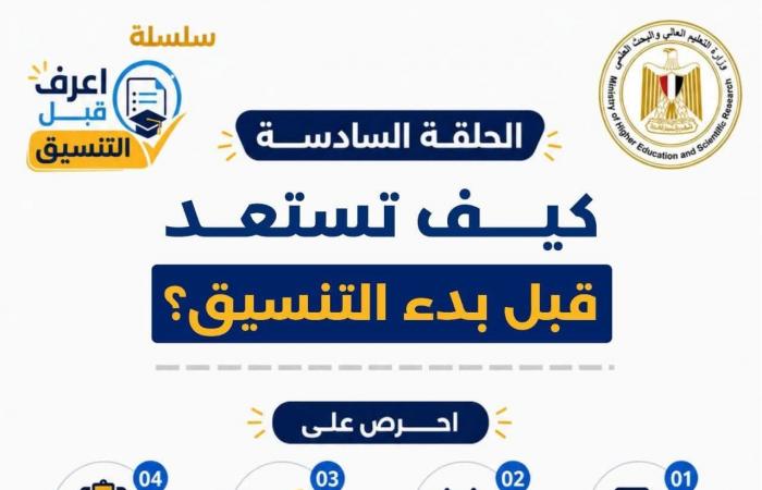بالبلدي : «التعليم
      العالي»
      تطلق
      سلسلة
      "اعرف
      قبل
      التنسيق"
      لتوعية
      طلاب
      الثانوية
      العامة
