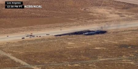 بالبلدي: فيديو لآثار تحطم قاذفة قنابل "بي-52" في قاعدة إدواردز الجوية بكاليفورنيا