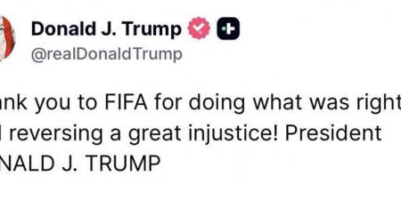 بالبلدي : أول
تعليق
من
ترامب
بعد
إلغاء
البطاقة
الحمراء
للاعب
أمريكا
في
كأس
العالم